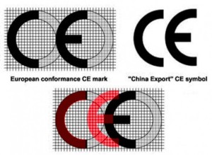 Il marchio CE deve avere una struttura ben precisa, che la differenzia dal marchio China-Export: il marchio europeo presenta una spazio maggiore tra la C e la E. Attenzione alla truffe!